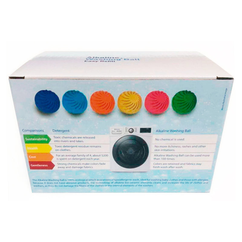 1 Alkaline Washing Ball • Easy Refill for 100 Washing Clothes