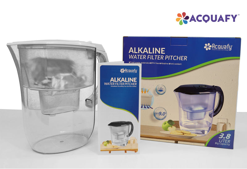 Acquafy - Portable Alkaline Water Pitcher 3.8L - Black
