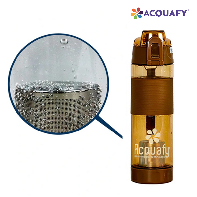 Acquafy - Alkaline Water Bottle 650ml - Brown
