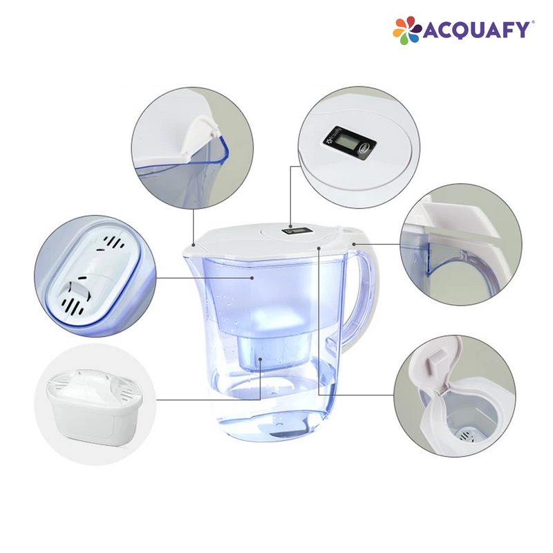 Acquafy - Portable Alkaline Water Pitcher 3.8L - Dark Blue